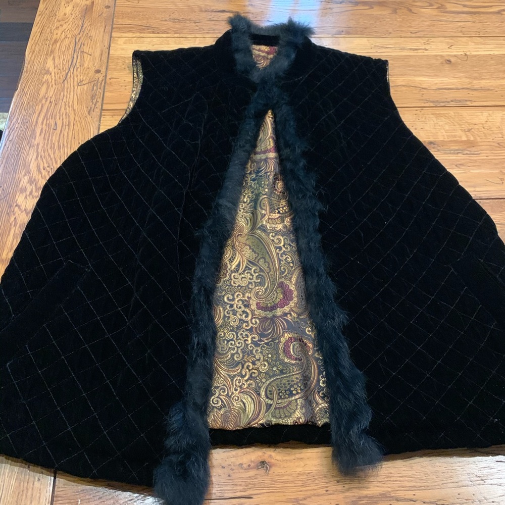 Chico’s reversible velvet and paisley vest.